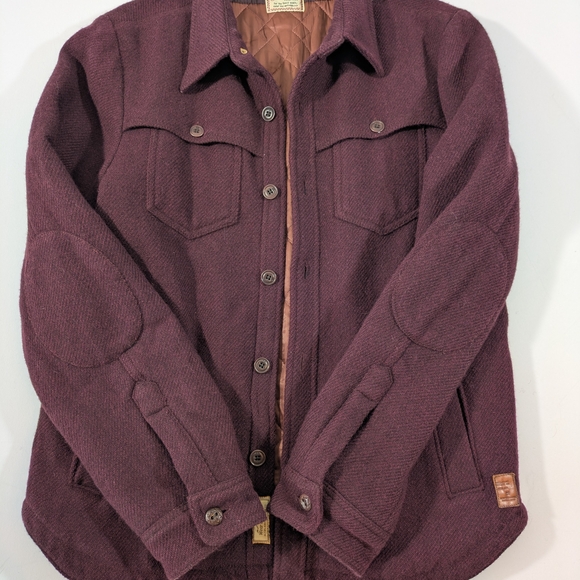 Scotch & Soda Men's Wool Burgundy Maroon Button-up Shirt Jacket Lined Size M - Picture 3 of 15